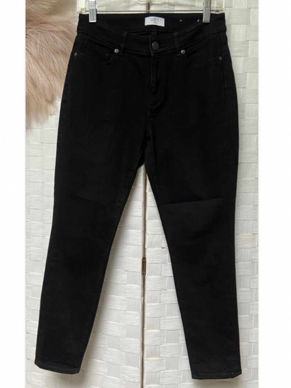 LOFT Outlet Curvy Petite Skinny Black Stretch Jeans Size 4